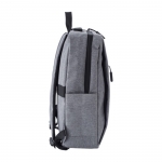 Zaini con logo multitasche imbottite con USB e porta pc 15” Activewear color grigio terza vista