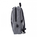 Zaini con logo multitasche imbottite con USB e porta pc 15” Activewear color grigio quarta vista