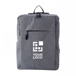 Zaini con logo multitasche imbottite con USB e porta pc 15” Activewear vista area di stampa