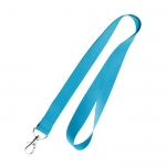 Lanyard economici personalizzati su un lato largo 20 mm BasicStyle color azzurro