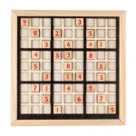 Gioco del Sudoku pubblicitario in legno con 99 tessere Sudoku color marrone quarta vista