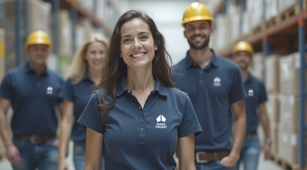 lavoratori con polo aziendale personalizzata