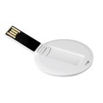 Memoria USB 3.0 personalizzata di forma rotonda con design compatto color bianco