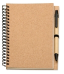 Block notes pubblicitario B6 pagine bianche penna blu EcoBasic Small color beige quarta vista