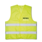 Gilet in poliestere con 2 strisce riflettenti ad alta visibilità color giallo seconda vista principale