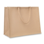 Borsa con interno laminato e con manici corti di cotone Juta Shop color beige