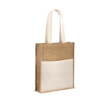 Borsa in juta personalizzata con tasca 240 g/m2 Yute Pocket color naturale