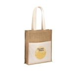 Borsa in juta personalizzata con tasca 240 g/m2 Yute Pocket color naturale immagine con logo