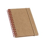 Block notes A6 con elastico fogli riciclati a righe Spiral Eco color rosso