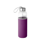 Borraccia in vetro con tappo in acciaio inox e custodia colorata 520ml color viola