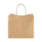 Shopper juta personalizzabili per la spesa chiusura in velcro Jute Edge color bianco seconda vista frontale