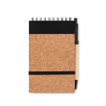 Block notes con logo A6 con penna refill nero pagine righe CorkSpiral color nero