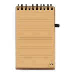 Block notes con logo A6 con penna refill nero pagine righe CorkSpiral color nero quinta vista