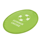 Frisbee pieghevole in poliestere 190T fornito in custodia color lime immagine con logo