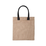 Shopper promozionale con manici colorati in cotone Jute Colorhand color nero prima vista