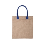 Shopper promozionale con manici colorati in cotone Jute Colorhand color blu prima vista