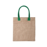 Shopper promozionale con manici colorati in cotone Jute Colorhand color verde prima vista