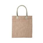 Shopper promozionale con manici colorati in cotone Jute Colorhand color argento prima vista