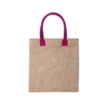 Shopper promozionale con manici colorati in cotone Jute Colorhand color fucsia prima vista