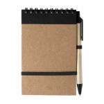 Block notes con spirale A6 con penna 70 pagine a righe EcoSpiral color nero prima vista