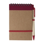 Block notes con spirale A6 con penna 70 pagine a righe EcoSpiral color rosso prima vista