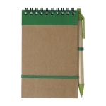 Block notes con spirale A6 con penna 70 pagine a righe EcoSpiral color verde prima vista