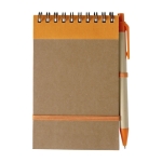 Block notes con spirale A6 con penna 70 pagine a righe EcoSpiral color arancione prima vista