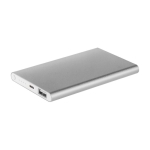 Powerbank realizzato in alluminio riciclato da 4.000 mAh e 5W color argento prima vista