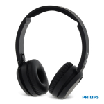 Cuffie wireless pieghevoli con pulsante Bass Boost della Philips color nero seconda vista