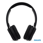 Cuffie wireless pieghevoli con pulsante Bass Boost della Philips color nero terza vista