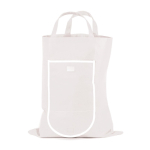 Borsa pieghevole in non woven con chiusura in velcro 80 g/m² color bianco