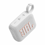 Altoparlante Bluetooth della JBL Go 4 dal suono chiaro e potente color bianco vista principale