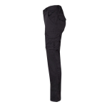 Pantaloni multitasche unisex in cotone e poliestere 240 g/m2 Velilla color nero terza vista