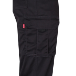 Pantaloni multitasche unisex in cotone e poliestere 240 g/m2 Velilla color nero quinta vista