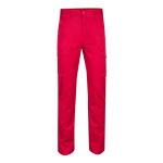 Pantaloni multitasche unisex in cotone e poliestere 240 g/m2 Velilla color rosso seconda vista