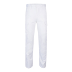 Pantaloni multitasche unisex in cotone e poliestere 240 g/m2 Velilla color bianco seconda vista