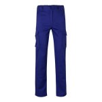 Pantaloni multitasche unisex in cotone e poliestere 240 g/m2 Velilla color blu reale seconda vista