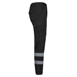 Pantaloni da lavoro unisex con bande riflettenti 240 g/m2 Velilla color nero quarta vista