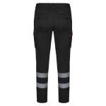 Pantaloni da lavoro unisex con bande riflettenti 240 g/m2 Velilla color nero