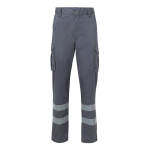 Pantaloni da lavoro unisex con bande riflettenti 240 g/m2 Velilla color grigio seconda vista