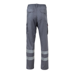 Pantaloni da lavoro unisex con bande riflettenti 240 g/m2 Velilla color grigio