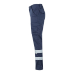 Pantaloni da lavoro unisex con bande riflettenti 240 g/m2 Velilla color blu mare terza vista