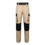 Pantaloni in sargia da lavoro in cotone e poliestere 240 g/m2 Velilla color beige seconda vista