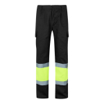 Pantaloni lavoro in cotone e poliestere con riflettenti 210g/m2 Velilla color nero seconda vista