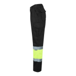 Pantaloni lavoro in cotone e poliestere con riflettenti 210g/m2 Velilla color nero terza vista