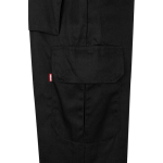 Pantaloni lavoro in cotone e poliestere con riflettenti 210g/m2 Velilla color nero quinta vista