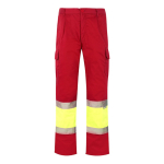 Pantaloni lavoro in cotone e poliestere con riflettenti 210g/m2 Velilla color rosso seconda vista