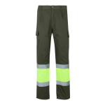 Pantaloni lavoro in cotone e poliestere con riflettenti 210g/m2 Velilla color verde militare seconda vista