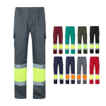 Pantaloni lavoro in cotone e poliestere con riflettenti 210g/m2 Velilla vari colori