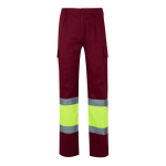 Pantaloni da lavoro unisex in cotone e poliestere 210 g/m2 Velilla color bordò seconda vista